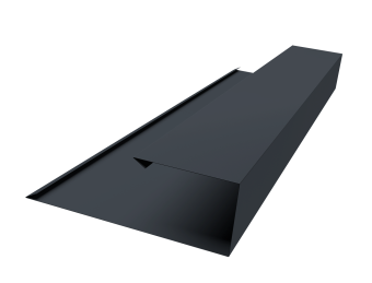 картинка Планка торцевая страховочная Grand Line 0,5 Атлас с пленкой RAL 7024 мокрый асфальт (3м) Центр Кровли