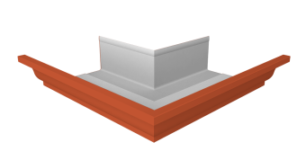 фото Угол желоба со сварным швом наружный Vortex Project 210мм RAL 8004 терракота Центр Кровли картинка Угол желоба со сварным швом наружный Vortex Project 210мм RAL 8004 терракота Центр Кровли