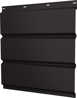 картинка Софит металлический Классик Grand Line без перфорации 0,5 Satin Matt TX с пленкой RR 32 темно-коричневый Центр Кровли