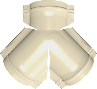 картинка Тройник Y конька полукруглого Grand Line 0,5 Сатин с пленкой RAL 1015 светлая слоновая кость Центр Кровли