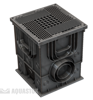картинка Дождеприемник пластиковый 350х350х420 (в сборе с решеткой) Master Aquastok (4350) Центр Кровли