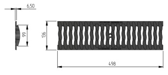 картинка Решетка Aquastok Norma DN100 А15 500х136х15 (310031A) Центр Кровли