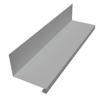 картинка Планка примыкание нижнее к трубе для Кликфальц Pro 0,45 PE с пленкой RAL 9006 бело-алюминиевый (3м) Центр Кровли