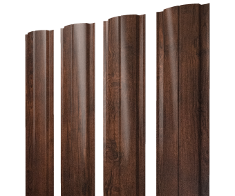 картинка Штакетник Полукруглый Slim с прямым резом 0,45 Print Premium Cherry Wood Dark FTC Центр Кровли