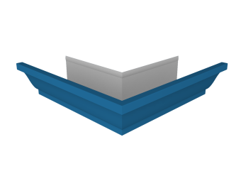 фото Угол желоба внешний Vortex Lite 130мм RAL 5005 сигнальный синий Центр Кровли картинка Угол желоба внешний Vortex Lite 130мм RAL 5005 сигнальный синий Центр Кровли