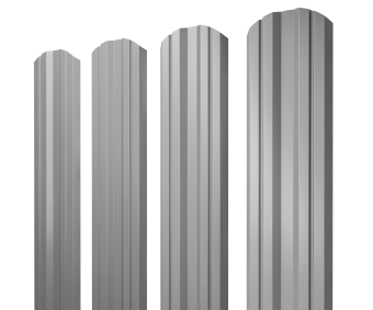 картинка Штакетник Twin фигурный 0,45 PE RAL 9006 бело-алюминиевый Центр Кровли