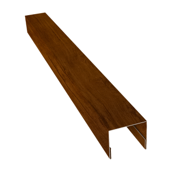 картинка Планка П-образная заборная 24 0,45 Print-Double Premium Golden Wood Intense F (3м) Центр Кровли