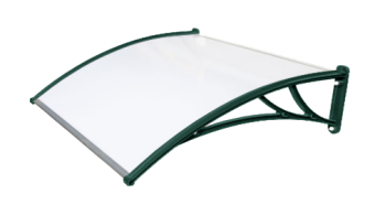 картинка Козырек Krovent из поликарбоната 1200х930х280 молочный (зеленый кронштейн) Центр Кровли