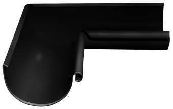 картинка Угол желоба внутренний GL PE Matt 90 гр 125 мм RAL 9005 черный Центр Кровли