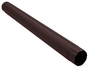 картинка Труба круглая соединительная GL PU Matt 90 мм 1 м RAL 9005 черный Центр Кровли