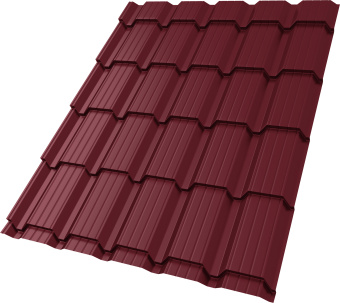 фото Профиль волновой "Квадро профи (Верховье)" ("Quadro Profi") в01 0,45 Drap RAL 3005 красное вино Центр Кровли картинка Профиль волновой "Квадро профи (Верховье)" ("Quadro Profi") в01 0,45 Drap RAL 3005 красное вино Центр Кровли
