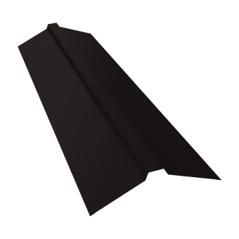 картинка Планка конька прямоугольного 115х30х115 0,45 Drap TX RAL 9005 черный (3м) Центр Кровли