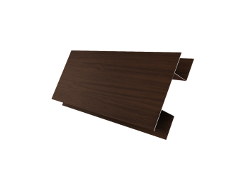 картинка Планка H-образная стыковочная сложная 0,45 Print Elite Choco Wood TwinColor (2м) Центр Кровли