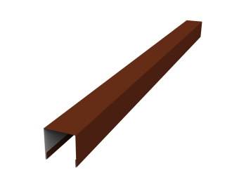 картинка Планка вертикальная лицевая для горизонтального монтажа штакетника 0,5 Satin RAL 3009 оксидно-красный (2м) Центр Кровли