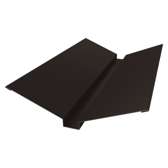 картинка Планка ендовы верхней 115х30х115 Grand Line 0,45 Drap ТХ двухсторонний RR 32 темно-коричневый (2м) Центр Кровли