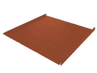 картинка Фальц двойной стоячий Line Grand Line 0,5 Satin Matt TX с пленкой на замках RAL 8004 терракота Центр Кровли