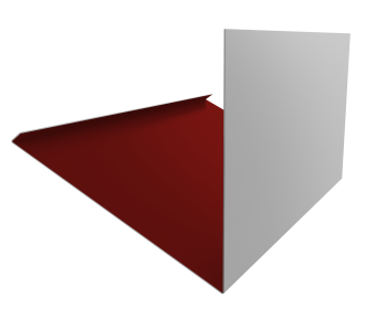 картинка Планка примыкание верхнее к трубе фальц Grand Line 0,5 Satin с пленкой RAL 3011 коричнево-красный (2м) Центр Кровли