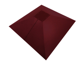 картинка Колпак на столб под фонарь 390х390мм 0,5 Satin с пленкой RAL 3005 красное вино Центр Кровли