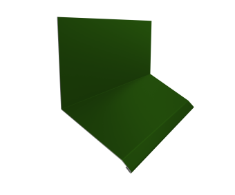 картинка Планка примыкание верхнее к стене фальц Grand Line 150х130х20 0,45 PE с пленкой RAL 6002 лиственно-зеленый (2м) Центр Кровли