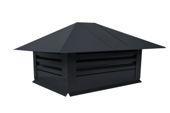 фото Дымник на трубу с жалюзи 520х390мм 0,45 Drap TX с пленкой RAL 7024 мокрый асфальт Центр Кровли картинка Дымник на трубу с жалюзи 520х390мм 0,45 Drap TX с пленкой RAL 7024 мокрый асфальт Центр Кровли