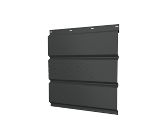 фото Софит металлический центральная перфорация 0,5 Drap с пленкой RAL 7016 антрацитово-серый Центр Кровли картинка Софит металлический центральная перфорация 0,5 Drap с пленкой RAL 7016 антрацитово-серый Центр Кровли