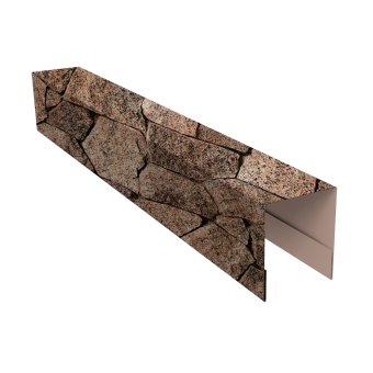 картинка Планка боковая для забора из сайдинга ЭкоБрус 0,45 Print Elite King Stone TwinColor (2,06м) Центр Кровли