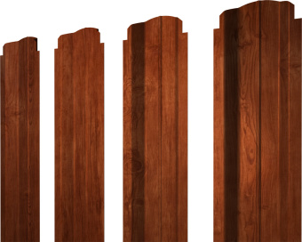 картинка Штакетник П-образный B фигурный Grand Line 0,45 Print Elite Rowan TwinColor Центр Кровли