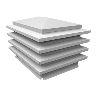 картинка Дымник на трубу елка 2620х740мм 0,5 Satin с пленкой RAL 9003 сигнальный белый Центр Кровли
