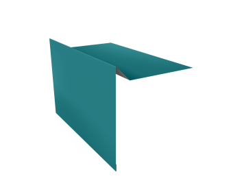 картинка Планка ветровая для мягкой кровли 130х25х100 0,45 PE с пленкой RAL 5021 водная синь (3м) Центр Кровли