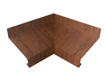 картинка Угол отлива внутренний 70 0,45 Print Premium с пленкой Golden Wood Fresh TwinColor Центр Кровли