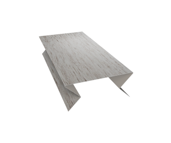 картинка Планка угла внешнего составная нижняя 0,45 Print Elite Snow Wood TwinColor (3м) Центр Кровли