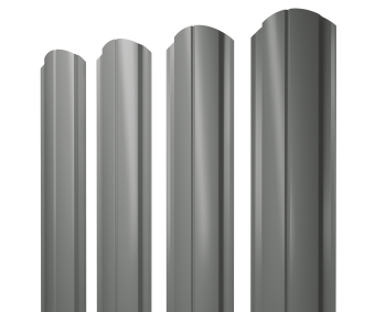 картинка Штакетник Полукруглый Slim фигурный 0,45 PE RAL 7005 мышино-серый Центр Кровли