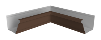 фото Угол желоба внутренний Vortex Lite 130мм NEW RAL 8017 шоколад Центр Кровли картинка Угол желоба внутренний Vortex Lite 130мм NEW RAL 8017 шоколад Центр Кровли