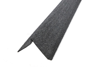 картинка Планка ветровая с отгибом Grand Line c базальтовой крошкой для мягкой кровли 100х20х70 роки серый 1,25м Центр Кровли