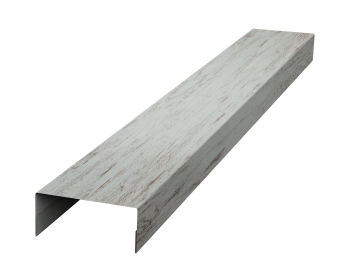 картинка Ламель лицевая 125 забора жалюзи Texas стартовая/финишная для калиток и ворот 0,45 Print Elite с пленкой Snow Wood TwinColor Центр Кровли