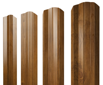 картинка Штакетник М-образный А фигурный 0,45 Print Elite Golden Wood TwinColor Центр Кровли