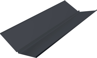 картинка Планка ендовы нижней с компенсатором Grand Line 0,45 Drap двухсторонний RAL 7024 мокрый асфальт (3м) Центр Кровли