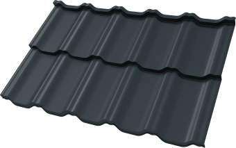картинка Профиль волновой "Квинта Уно" ("Kvinta Uno") 0,45 Drap ТХ RAL 7016 антрацитово-серый Центр Кровли