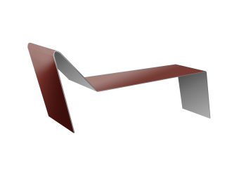 картинка Планка примыкания для мягкой кровли 0,45 PE с пленкой RAL 3009 оксидно-красный (2м) Центр Кровли