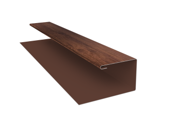 картинка Планка П-образная Экобрус Grand Line 0,45 Print Premium Cherry Wood Fresh TwinColor (2м) Центр Кровли