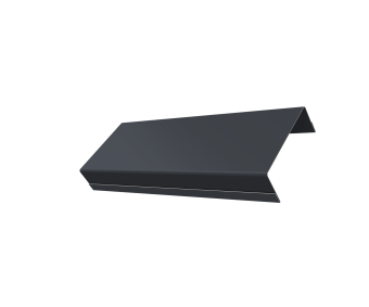 картинка Ламель обратная стартовая/финишная забора жалюзи Texas 53мм для калиток и ворот (с заполнением ламелями 125) 0,45 Drap TwinColor RAL 7024 мокрый асфальт Центр Кровли