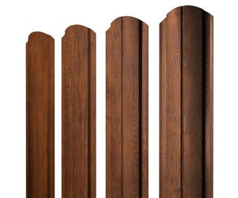 картинка Штакетник Полукруглый Slim фигурный 0,45 Print Premium Golden Wood Fresh TwinColor Центр Кровли