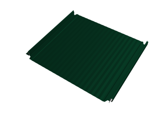 картинка Кликфальц Double Pro Gofr Grand Line 0,45 PE с пленкой на замках RAL 6005 зеленый мох Центр Кровли
