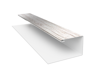 картинка Планка П-образная Экобрус Grand Line 0,45 Print Elite Snow Wood TwinColor (2м) Центр Кровли
