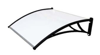 картинка Козырек Krovent из поликарбоната 1200х930х280 молочный (черный кронштейн) Центр Кровли