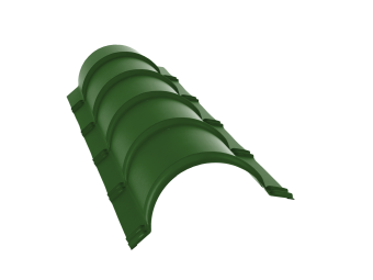 картинка Планка конька полукруглого 0,45 PE с пленкой RAL 6002 лиственно-зеленый (1,97м) Центр Кровли