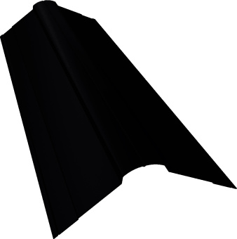 картинка Планка конька фигурного 100х100 Grand Line 0,5 Drap ТХ RAL 9005 черный (3м) Центр Кровли