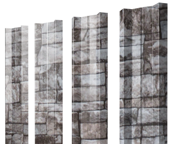 картинка Штакетник М-образный А с прямым резом 0,45 Print Elite Fine Stone TwinColor Центр Кровли