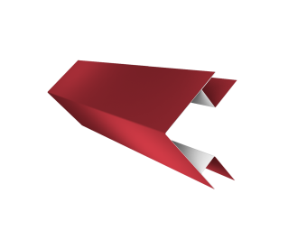 картинка Угол внешний сложный 75х75 0,45 PE с пленкой RAL 3003 рубиново-красный (3м) Центр Кровли