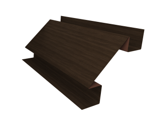 картинка Планка угла внутреннего сложного Экобрус Grand Line 0,45 Print Elite Coffee Wood TwinColor (2м) Центр Кровли